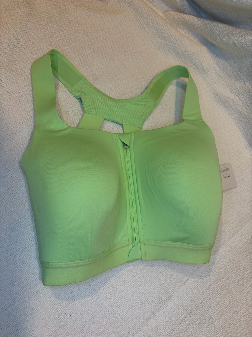All in Motion - Front-Zip Light Green Sports Bra 34DD - New with tag